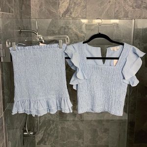 Matching two piece smocked set. Size medium.